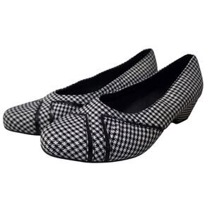 Comfort-Well by Beacon Sz 9 Buffalo Plaid Black White Dress Pump Shoes